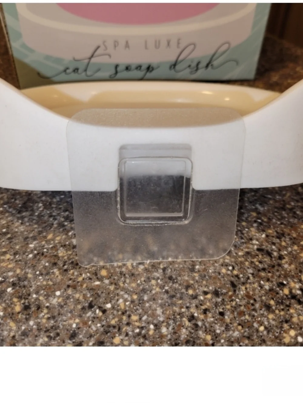 NIB Spa Luxe Cat Soap Dish White Plastic Cat Ear Design Wall or Counter